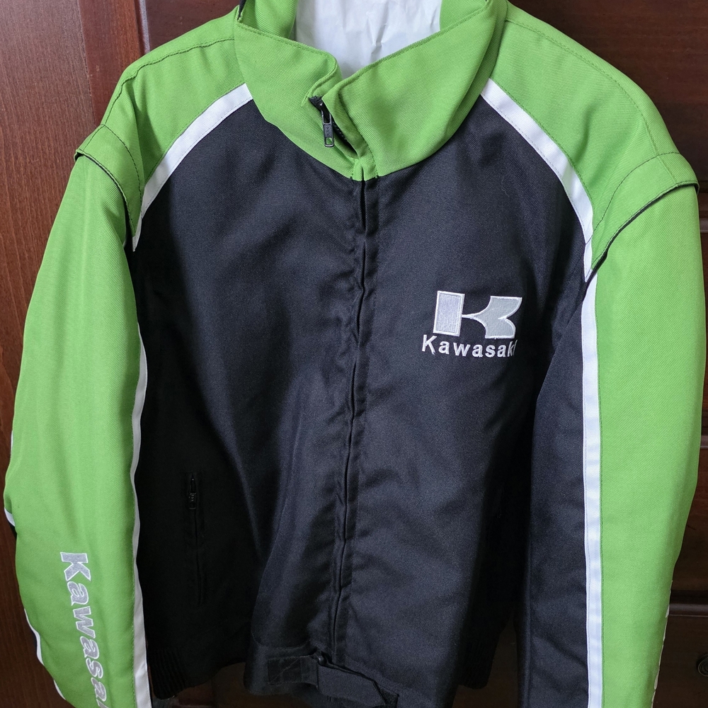 Kawasaki Black and Lime Green Racing Jacket - Women's
